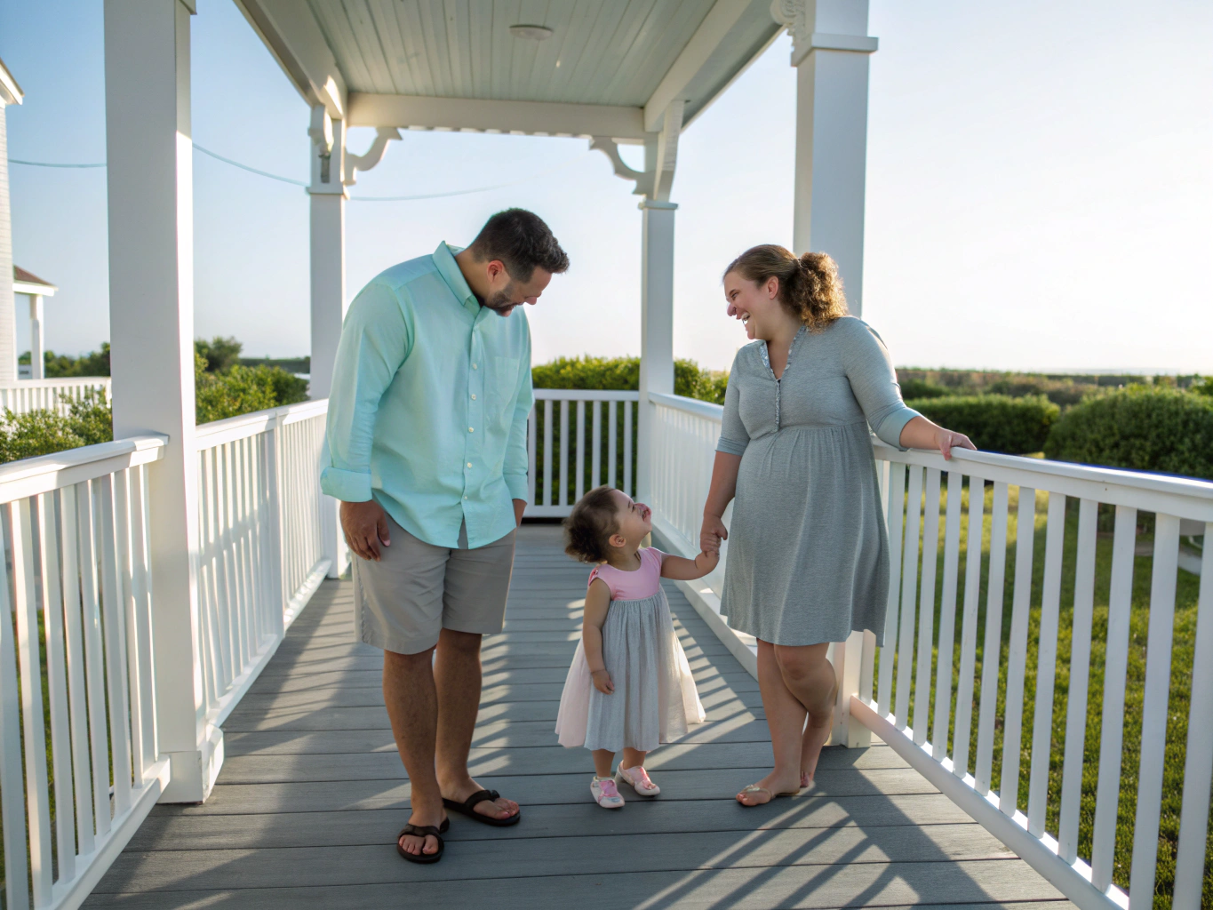 Amy Sue and Donnie Lee laughing together on their Missouri farmhouse porch