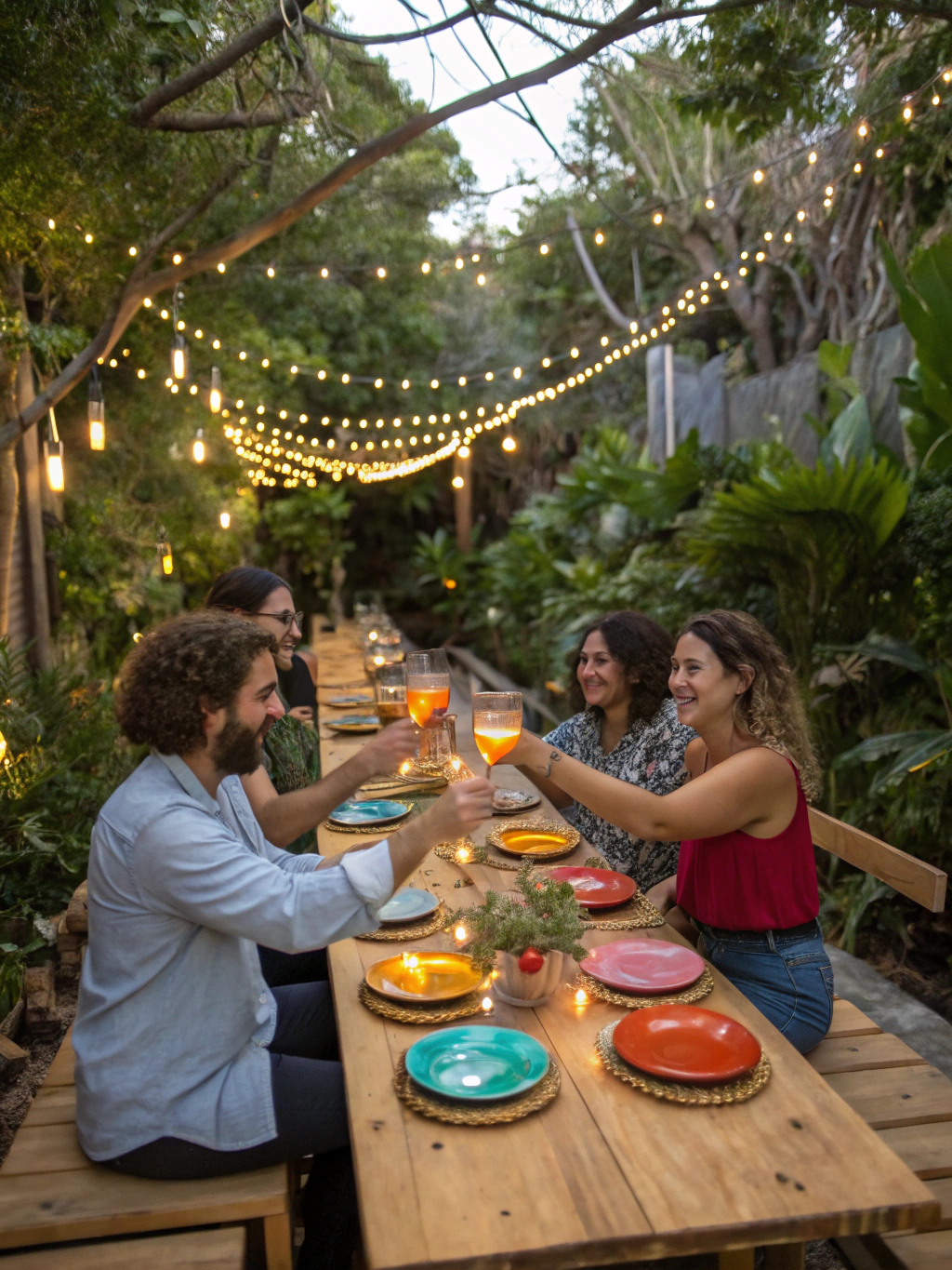 Cheerful party table with colorful balloons and party decor